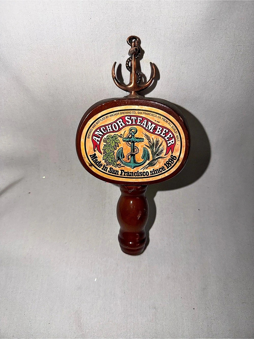 Anchor Brewing Company Anchor Steam Beer Tap Handle with Anchor Topper Brown &